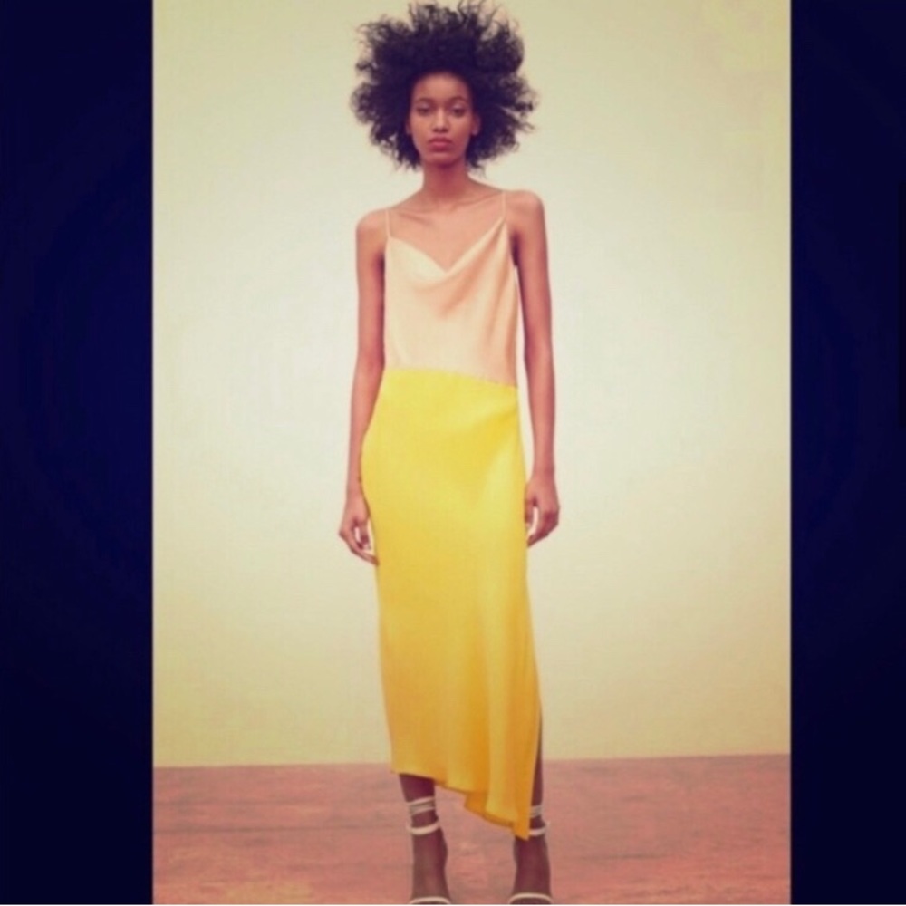 Zara Color Block Slip Dress - Picture 3 of 10